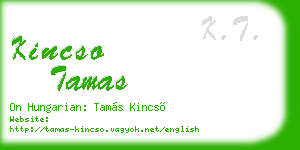 kincso tamas business card